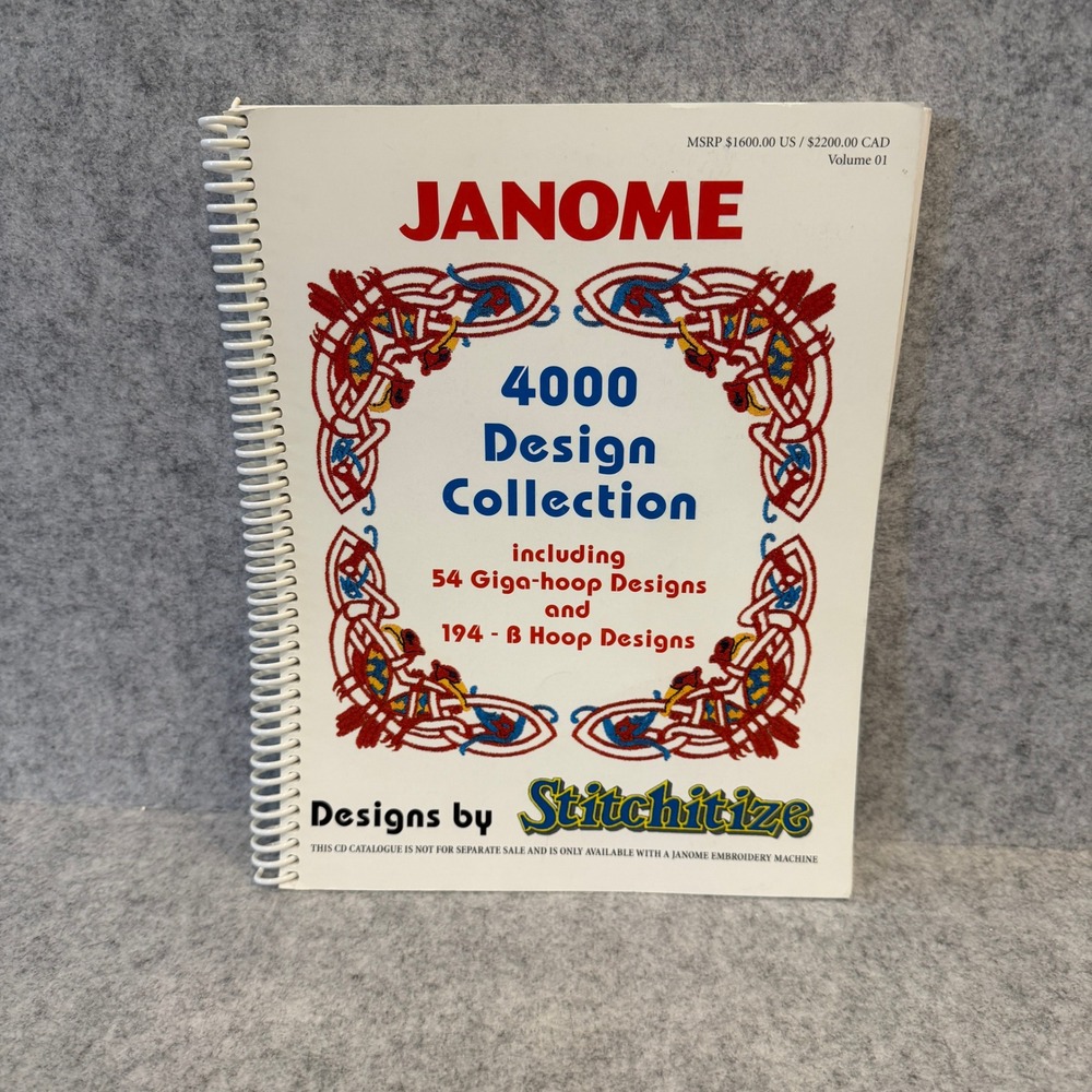 Janome 4000 Design Collection by Stitchitize, Reference Catalogue, NO CD